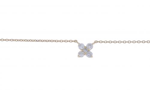 TOBILLERA CON FLOR DE DIAMANTES.