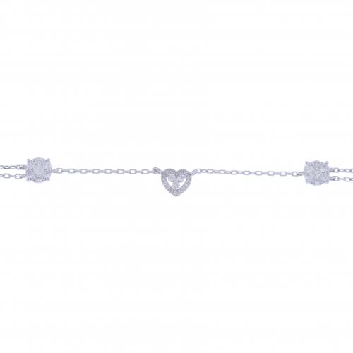 TOBILLERA TRES ROSETONES DE DIAMANTES.