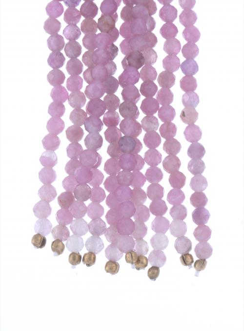 PENDIENTES LARGOS POMPÓN EN CUARZO ROSA.