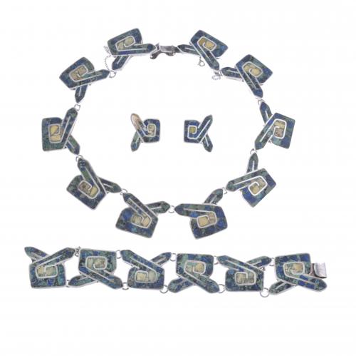 ORIOL. CONJUNTO DE COLLAR, PULSERA Y PENDIENTES.