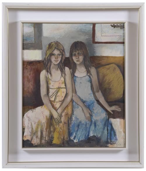 RAMÓN AGUILAR MORÉ (1924-2015). "GIRLS SEATED", 1983.