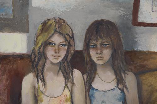 RAMÓN AGUILAR MORÉ (1924-2015). "GIRLS SEATED", 1983.