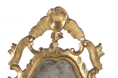 SMALL ALPHONSINE STYLE ORNAMENTAL MIRROR, 20TH CENTURY