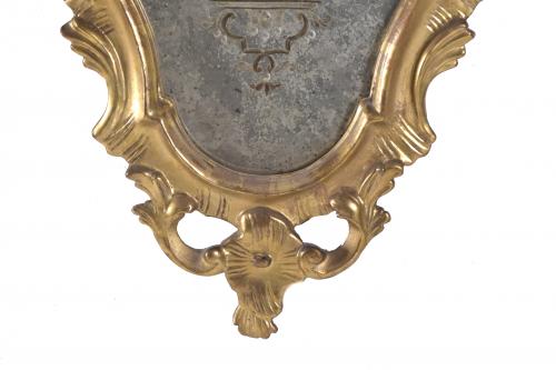 SMALL ALPHONSINE STYLE ORNAMENTAL MIRROR, 20TH CENTURY