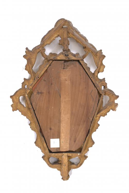 SMALL ALPHONSINE STYLE ORNAMENTAL MIRROR, 20TH CENTURY