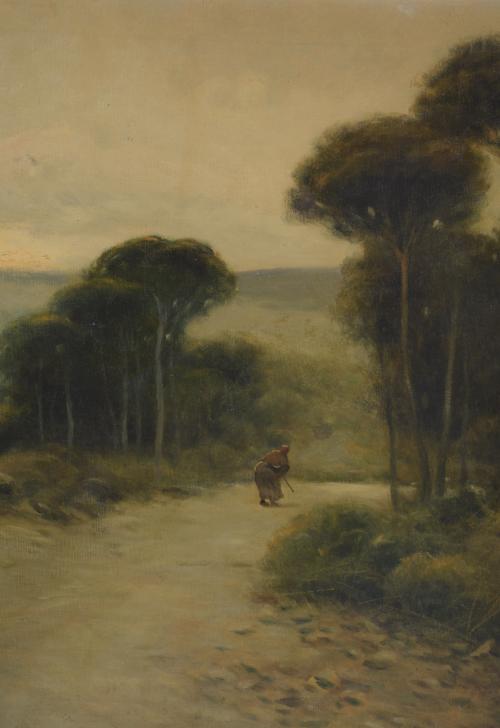 TOMAS SANS CORBELLA (1869-1911).  "LANDSCAPE WITH A PATH".