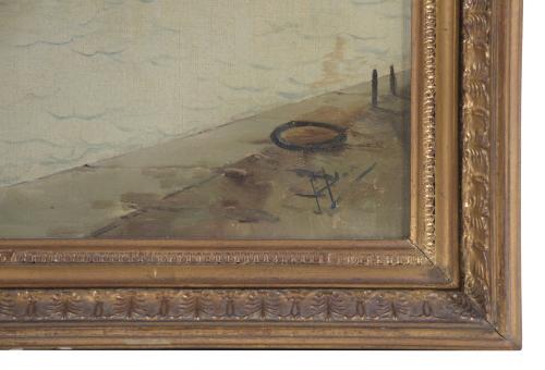19TH CENTURY CATALAN SCHOOL. "PORT SCENE".