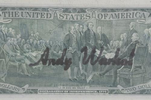ATRIBUIDO A ANDREW WARHOL (1928-1987). BILLETE AMERICANO DE