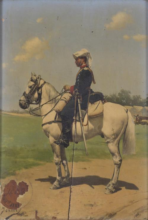 JOSE Mª CHAVES ORTIZ (1839-1903).  "FIGURE ON HORSEBACK".