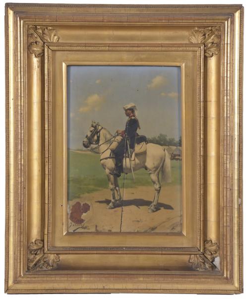 JOSE Mª CHAVES ORTIZ (1839-1903).  "FIGURE ON HORSEBACK".