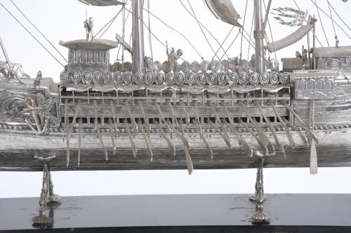 GREEK GALLEY FROM THE 5th CENTURY BC. IN SPANISH SILVER, 20