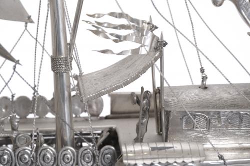 GREEK GALLEY FROM THE 5th CENTURY BC. IN SPANISH SILVER, 20