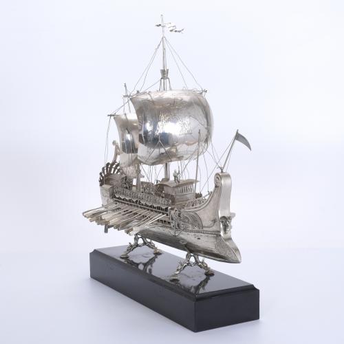 GREEK GALLEY FROM THE 5th CENTURY BC. IN SPANISH SILVER, 20