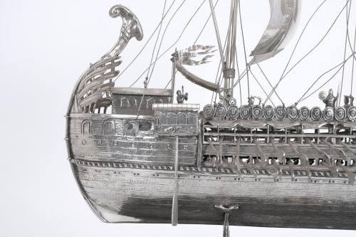 GREEK GALLEY FROM THE 5th CENTURY BC. IN SPANISH SILVER, 20