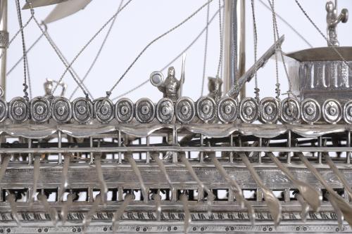 GREEK GALLEY FROM THE 5th CENTURY BC. IN SPANISH SILVER, 20