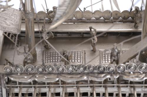 GREEK GALLEY FROM THE 5th CENTURY BC. IN SPANISH SILVER, 20