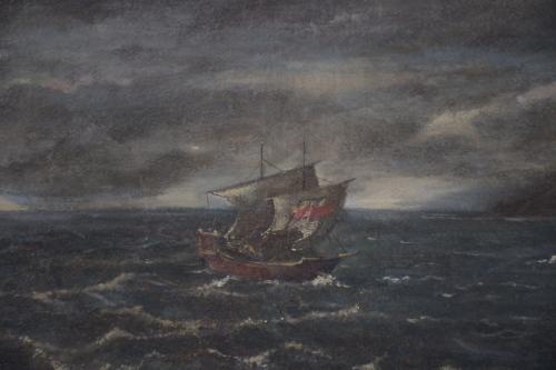 18TH CENTURY ITALIAN SCHOOL. "SEASCAPE AND RUIN".