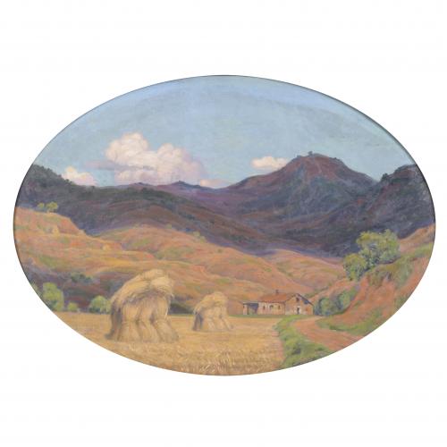 ATRIBUIDO A TOMÀS VIVER AYMERICH (1876-1951). "PAISAJE OVALADO".