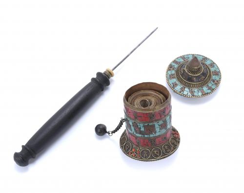 NEPALESE BUDDHIST PRAYER WHEEL, SECOND HALF OF THE 20TH CEN