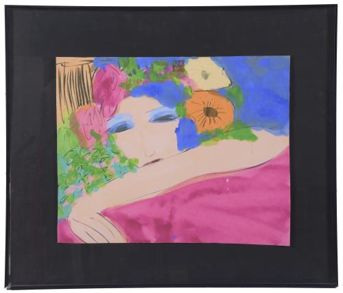 AFTER WALLASSE TING (20TH CENTURY). "WOMAN AND FLOWERS".