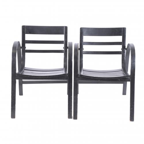 PAIR OF CHAIRS WITH ARMRESTS, 1970&#39;S.