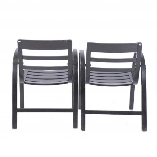 PAIR OF CHAIRS WITH ARMRESTS, 1970&#39;S.