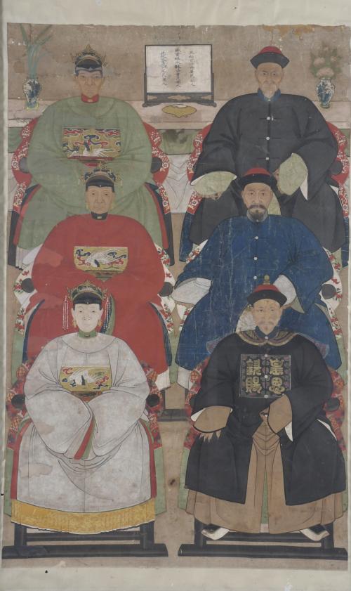 19TH CENTURY CHINESE SCHOOL. "ANCESTOR WORSHIP".