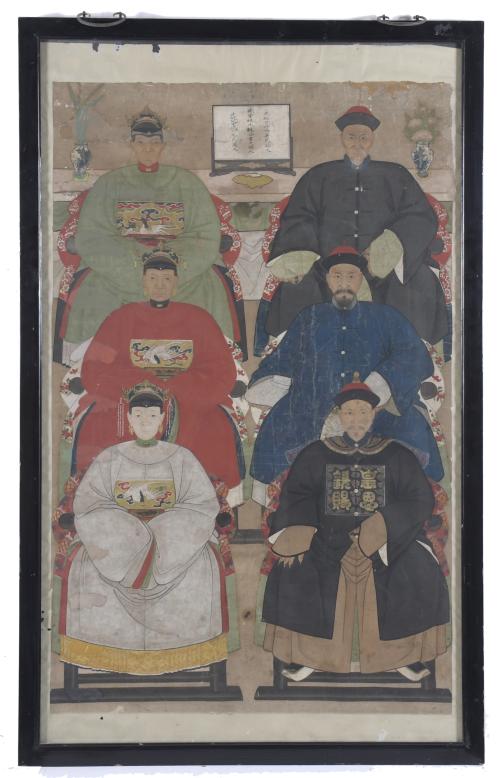 19TH CENTURY CHINESE SCHOOL. "ANCESTOR WORSHIP".