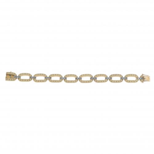 GEMSTONES LINKS BRACELET, EARLY 20TH CENTURY.