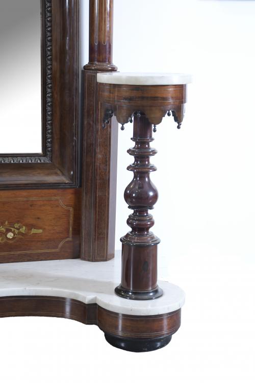 LARGE "PSYCHE" MIRROR, MARY CHRISTINE REGENCY, MID 19TH CEN