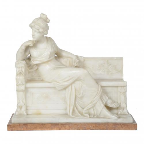 ALABASTER FIGURE, EARLY 20TH CENTURY. "LADY".