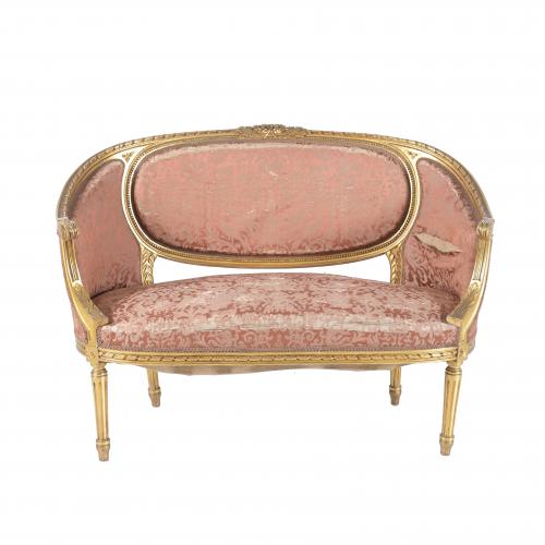 LOUIS XVI STYLE SETTEE, 20TH CENTURY.