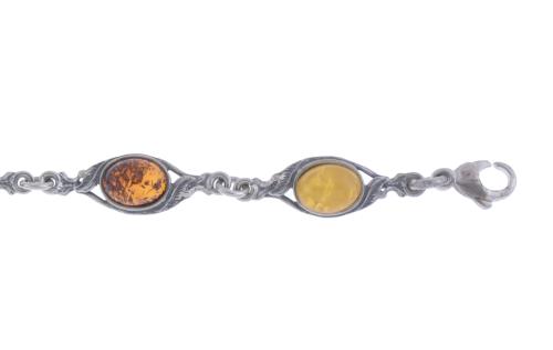 BRACELET AND EARRINGS WITH AMBER SIMILE.