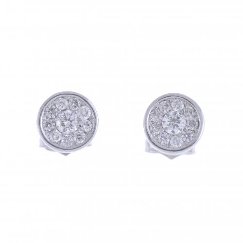 DIAMONDS ROSETTE EARRINGS.