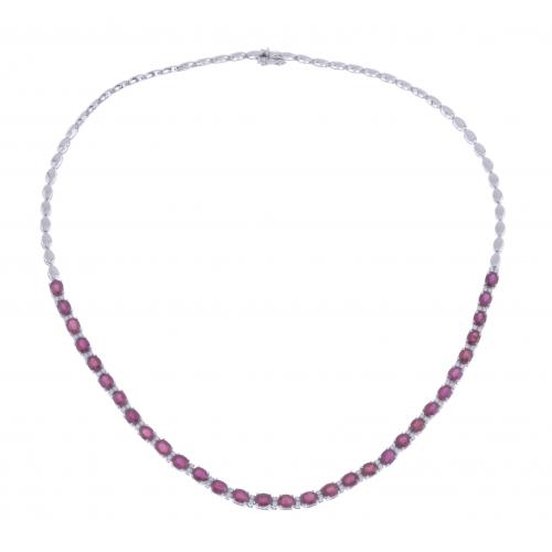 DIAMONDS AND RUBIES CHOKER.