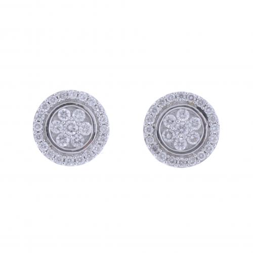 DIAMONDS ROSETTE EARRINGS.