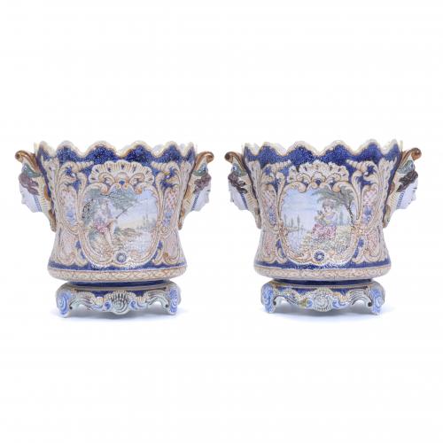 ANTOINE MONTAGNON (1838-1899) PAIR OF VASES.
