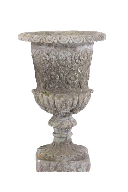 PAIR OF SANDSTONE MEDICI GOBLETS, 20TH CENTURY.