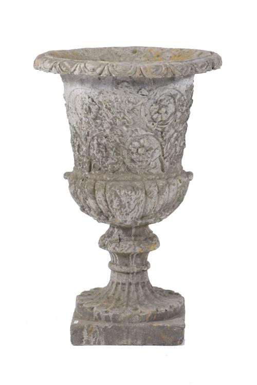 PAIR OF SANDSTONE MEDICI GOBLETS, 20TH CENTURY.