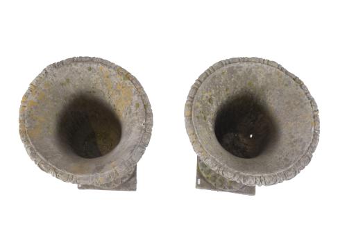 PAIR OF SANDSTONE MEDICI GOBLETS, 20TH CENTURY.
