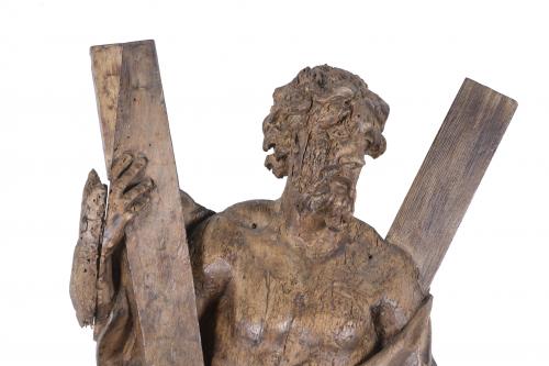 CASTILIAN SCHOOL, 17TH CENTURY. CARVING OF SAINT ANDREW.