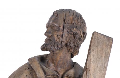 CASTILIAN SCHOOL, LATE 17TH CENTURY. CARVING OF SAINT PETER