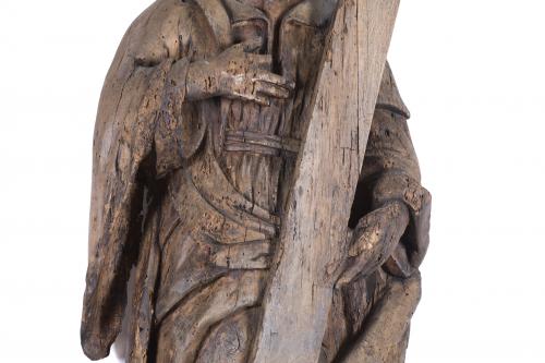 CASTILIAN SCHOOL, LATE 17TH CENTURY. CARVING OF SAINT PETER