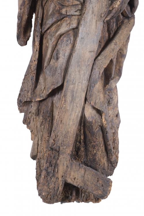CASTILIAN SCHOOL, LATE 17TH CENTURY. CARVING OF SAINT PETER