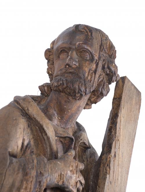 CASTILIAN SCHOOL, LATE 17TH CENTURY. CARVING OF SAINT PETER