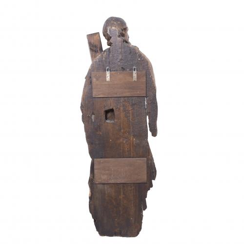 CASTILIAN SCHOOL, LATE 17TH CENTURY. CARVING OF SAINT PETER