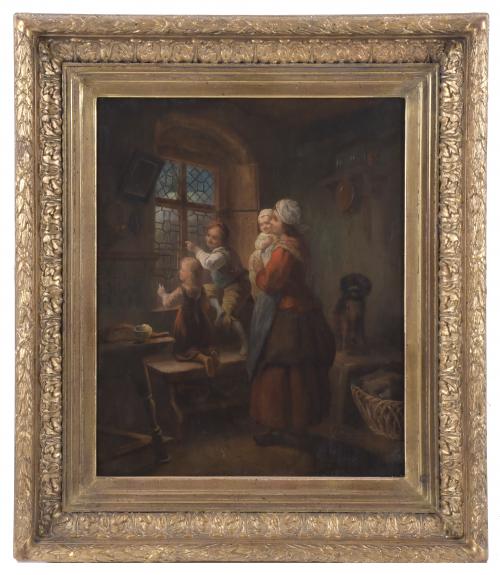 19TH CENTURY DUTCH SCHOOL. "FAMILY SCENE".