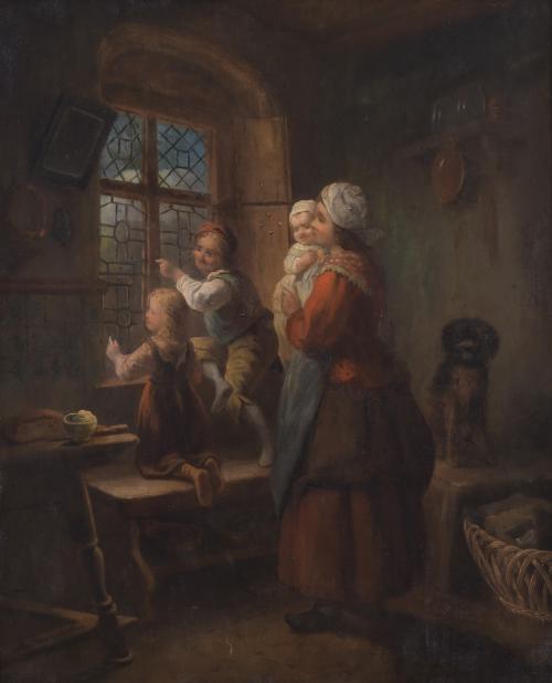 19TH CENTURY DUTCH SCHOOL. "FAMILY SCENE".