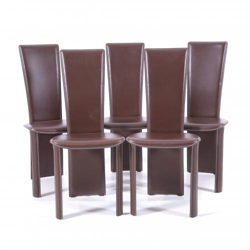 SIX "PSYRA" CHAIRS BY FRAG FOR ROCHE BOBOIS. 1980'S.