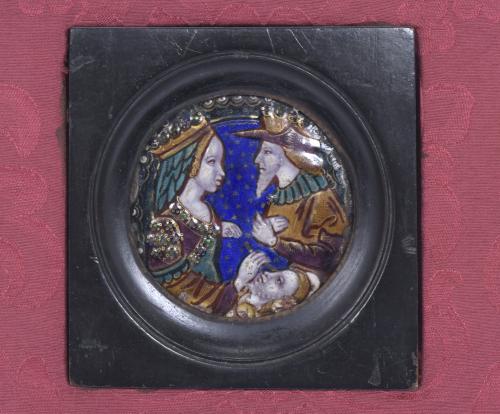 SMALL LIMOGES ENAMEL. AFTER 14TH CENTURY MODELS. 19TH CENTU
